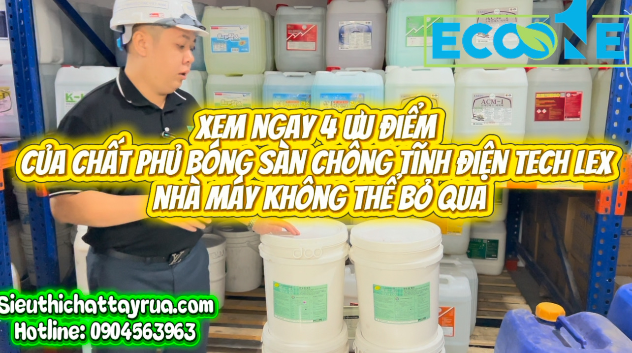 TECH LEX – Lớp phủ sàn chống tĩnh điện 10⁶ Ω siêu cứng cho phòng sạch & nhà máy điện tử, bán dẫn...